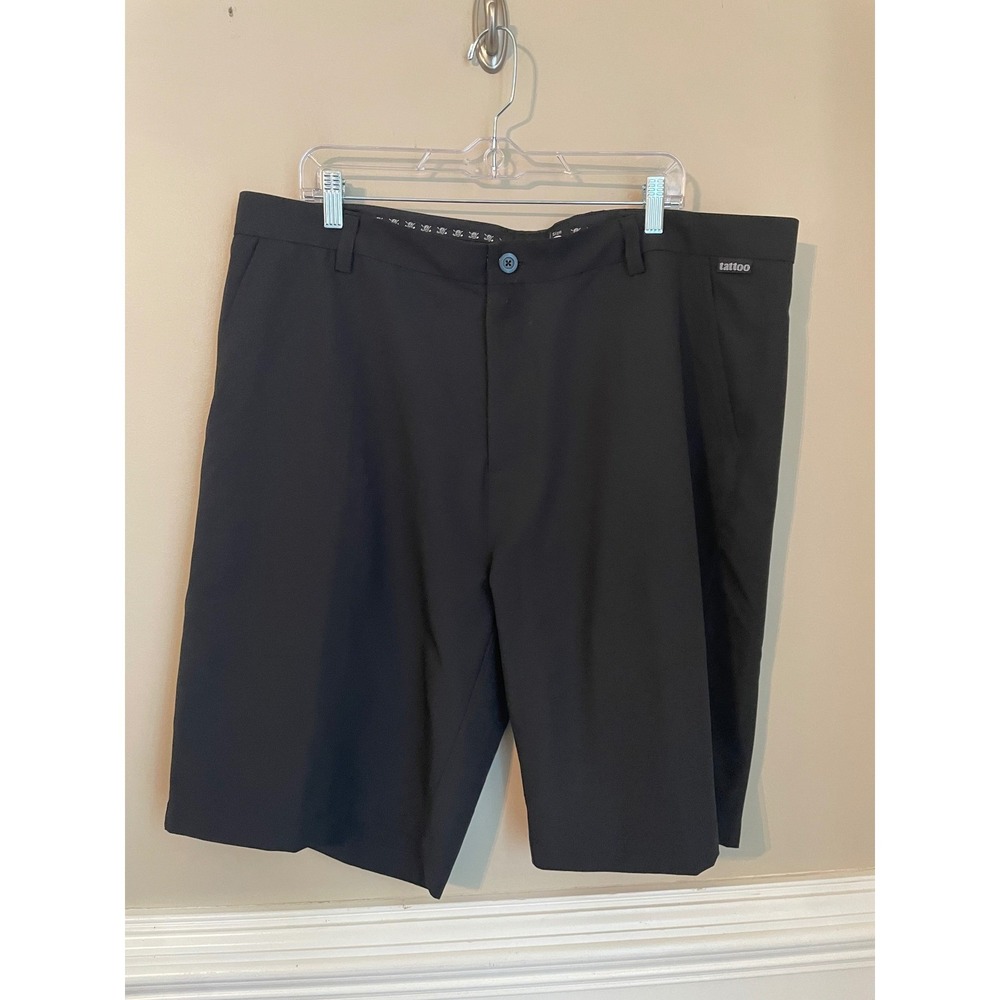 Tattoo Golf 11" Black Golf Shorts Size 40 Black Skull Crossbones Back Logo - Picture 2 of 7